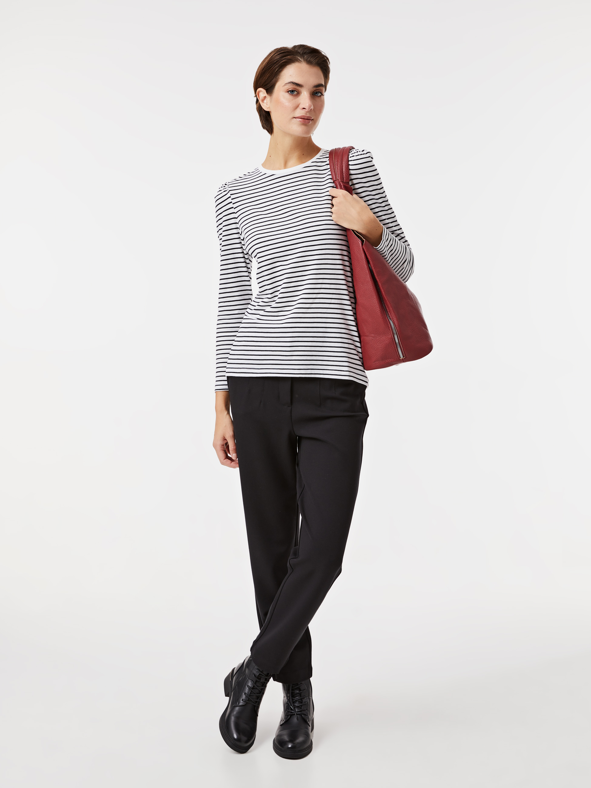 Camisola de algodão às riscas