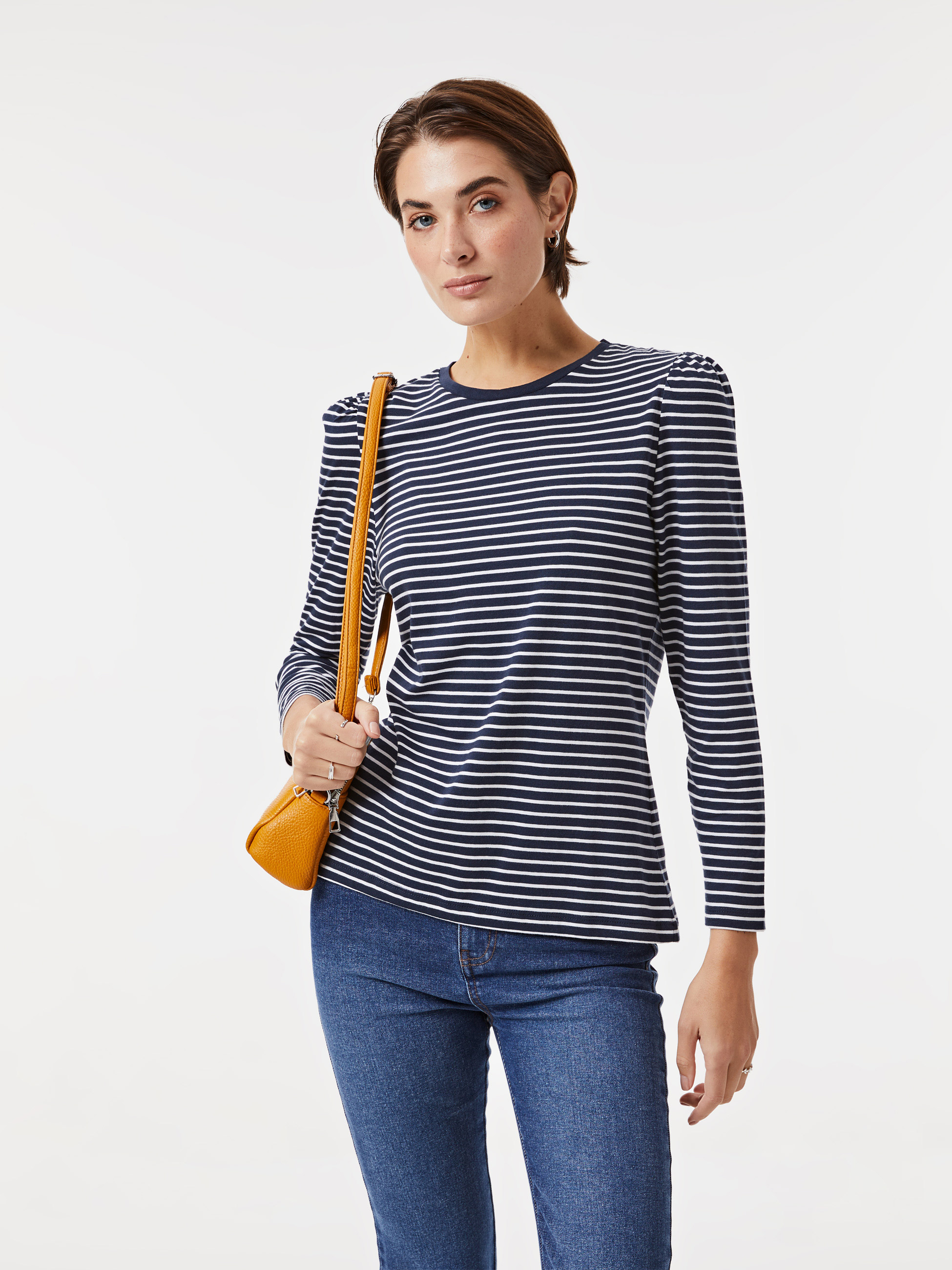 Camisola de algodão às riscas