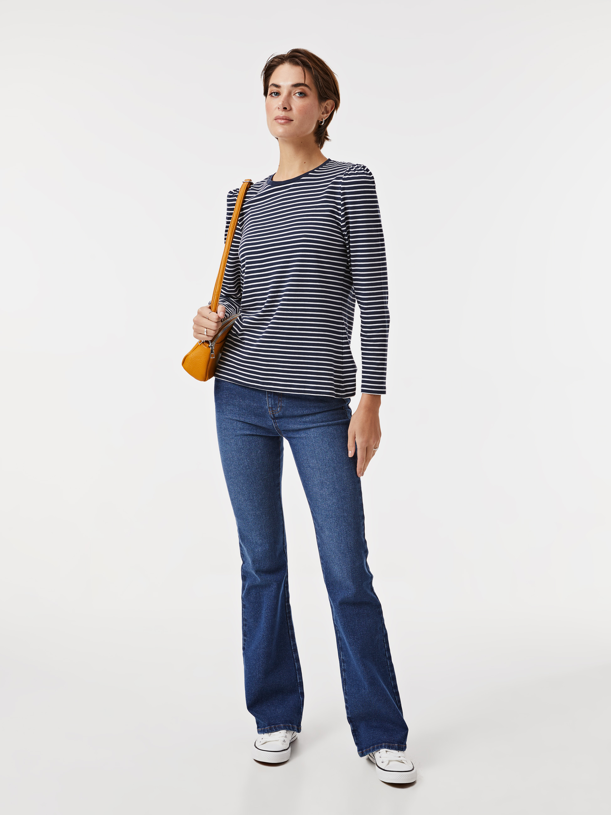 Camisola de algodão às riscas