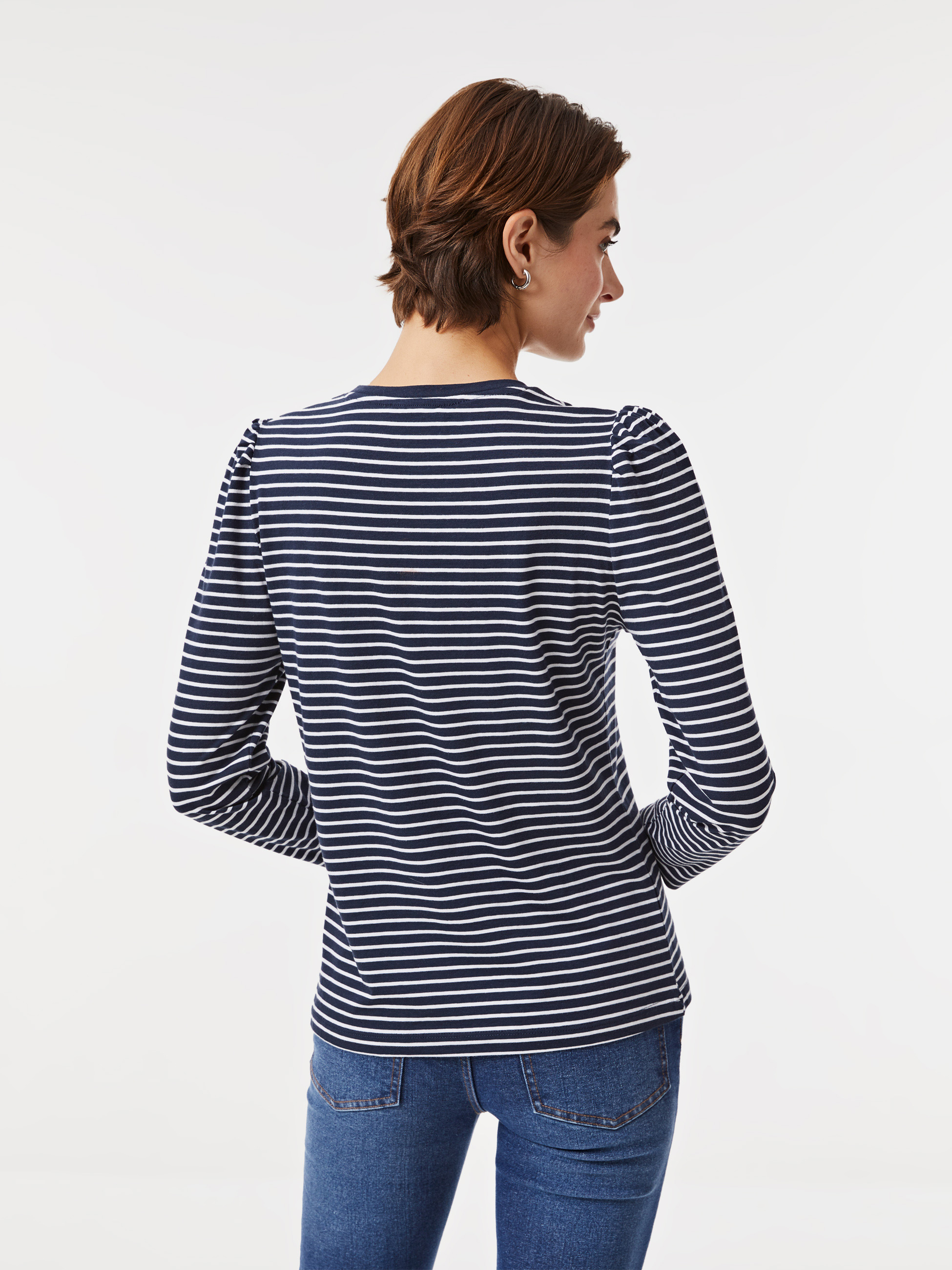 Camisola de algodão às riscas