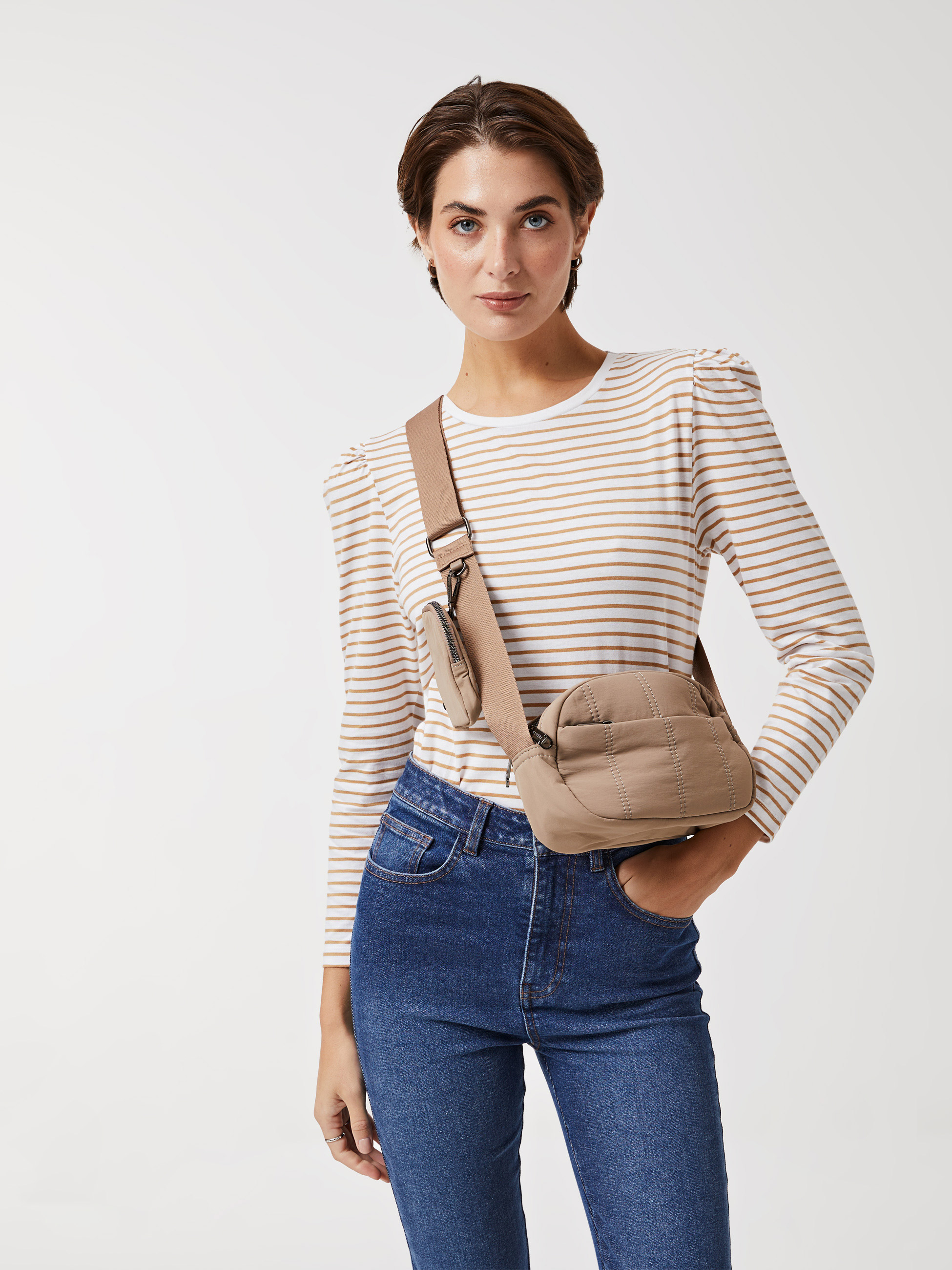 Camisola de algodão às riscas