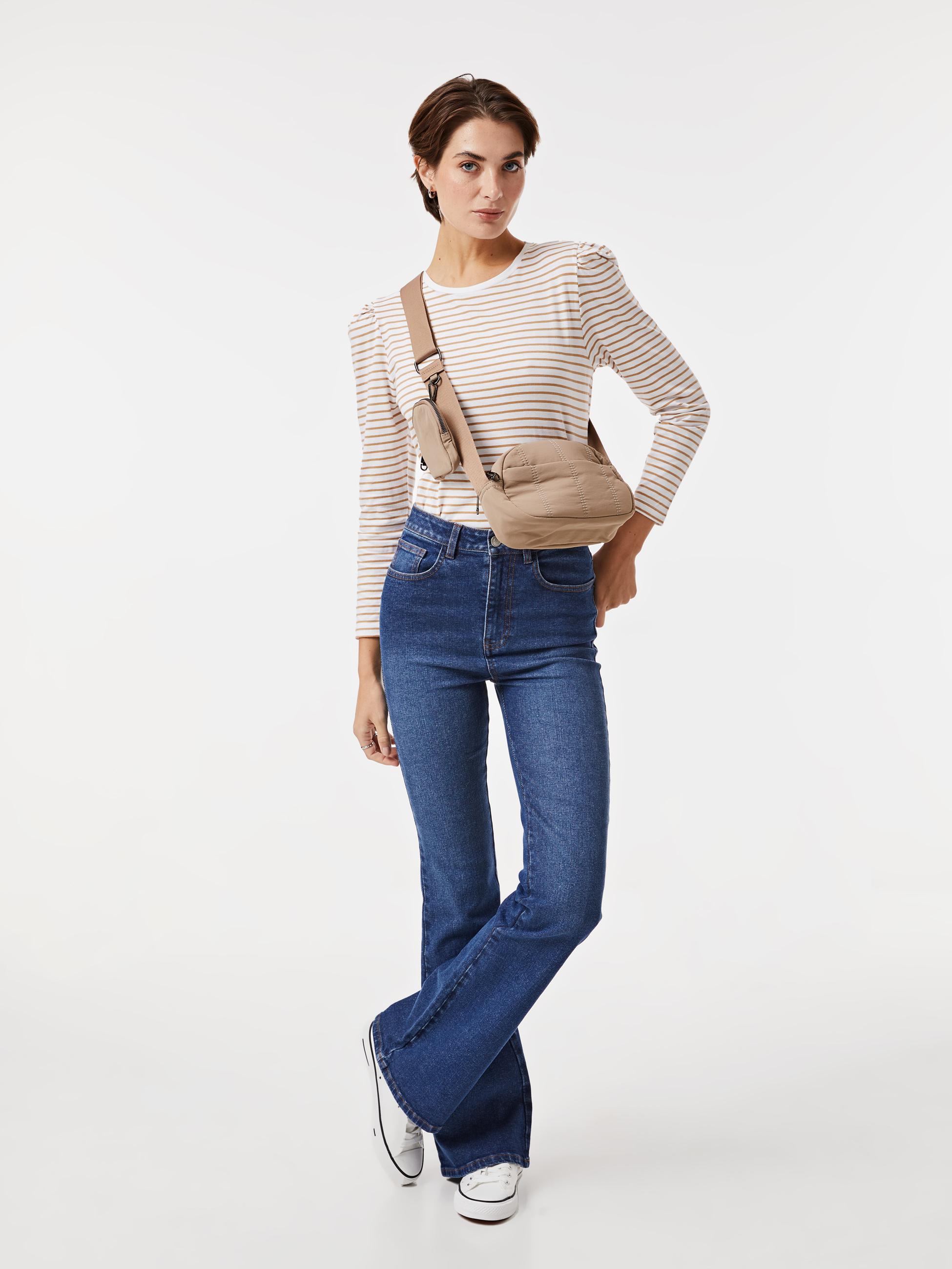 Camisola de algodão às riscas