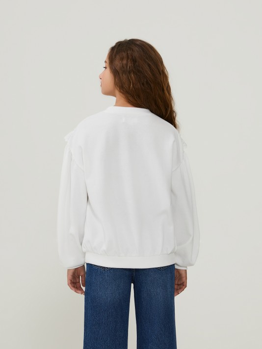 Sweatshirt com folhos Sweatshirt com folhos