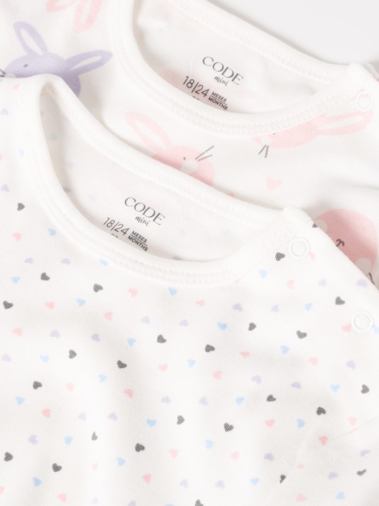 Pack dois babygrows 100% algodão Pack dois babygrows 100% algodão