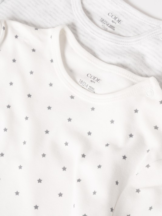 Pack dois babygrows 100% algodão Pack dois babygrows 100% algodão