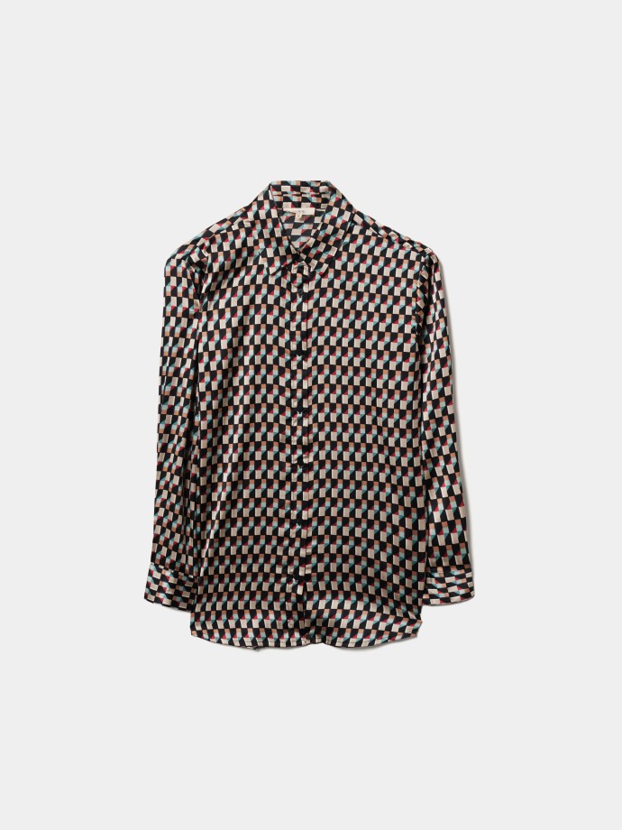 Camisa acetinada