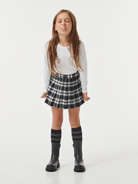 HOT Mini Saia Plissada Xadrez Pregas Saia College Xadrez Mini