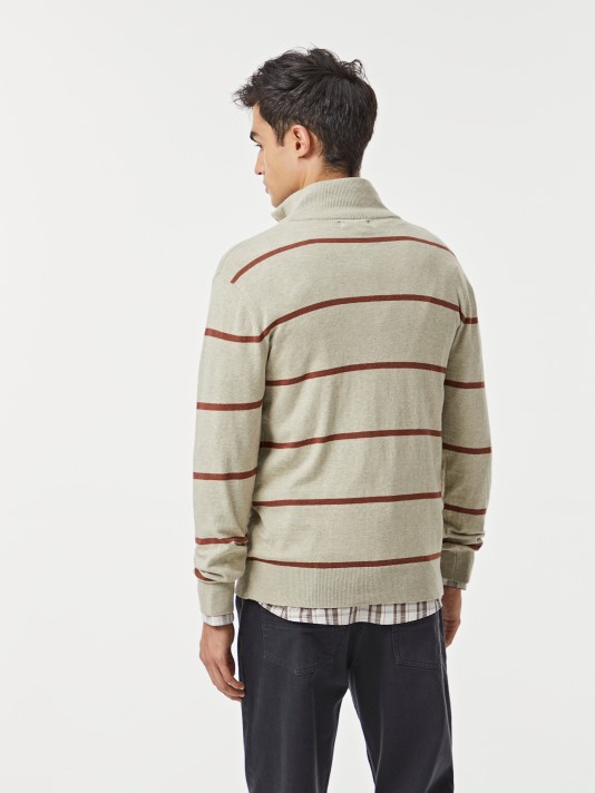 Camisola de malha às riscas Camisola de malha às riscas