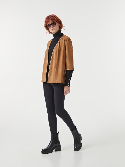 Casaco pele camurça Casaco pele camurça