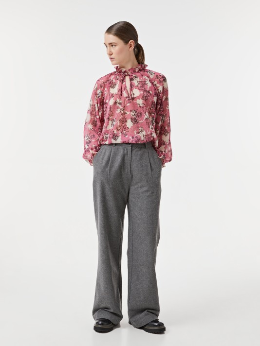 Calças às riscas com brilho Calças às riscas com brilho