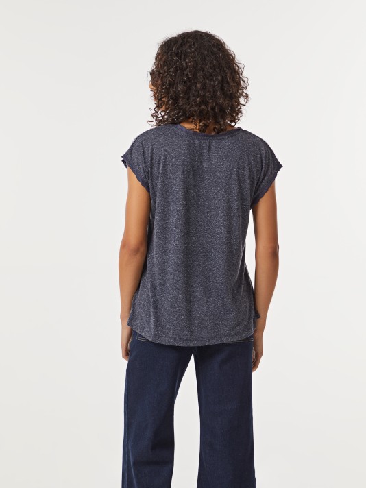 T-shirt com decote em V T-shirt com decote em V