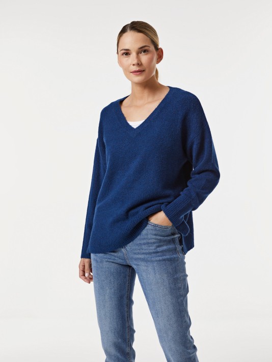 Camisola malha decote em V