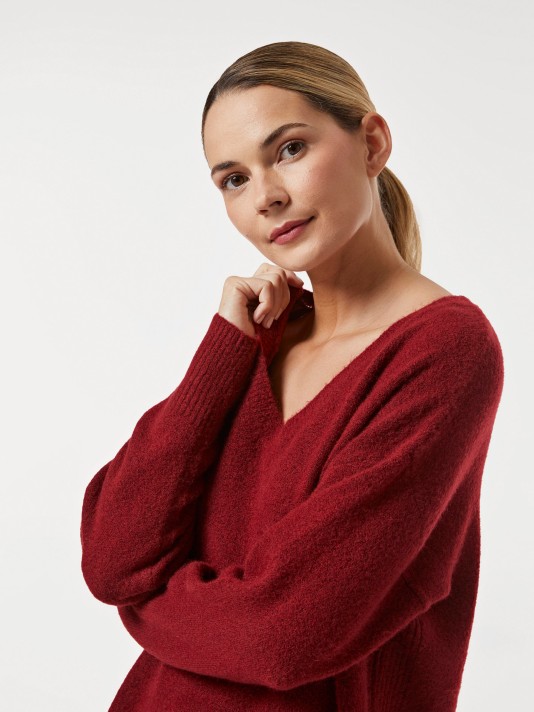 Camisola malha decote em V