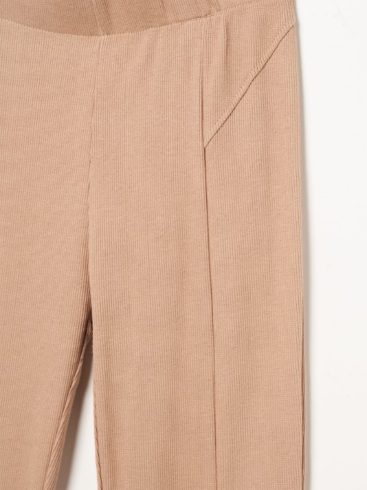 Calças malha canelada Calças malha canelada