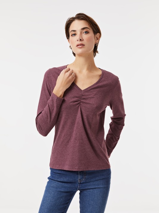 Camisola com franzido Camisola com franzido