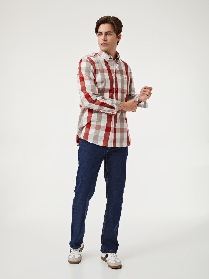 Camisa xadrez 100% em algodo