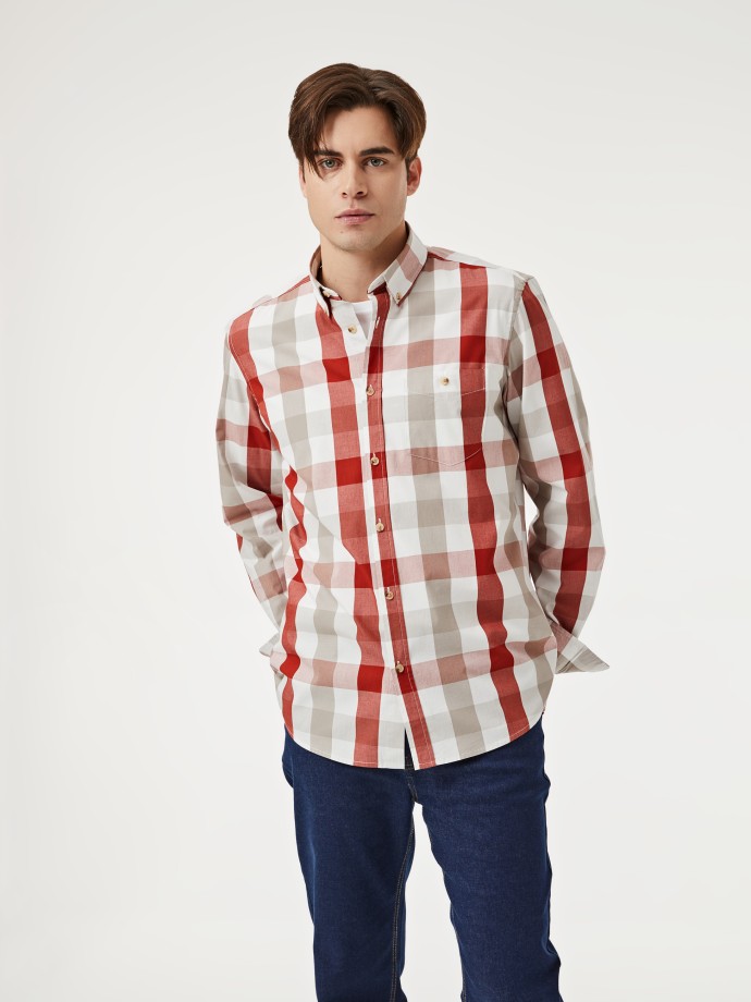 Camisa xadrez 100% em algodo