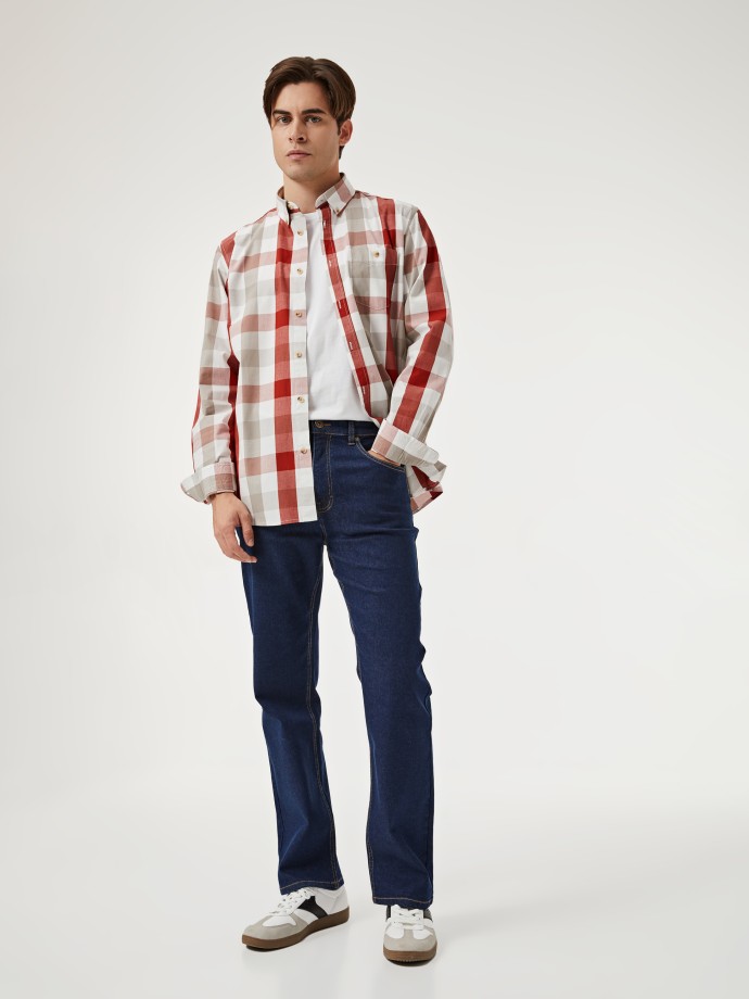 Camisa xadrez 100% em algodo