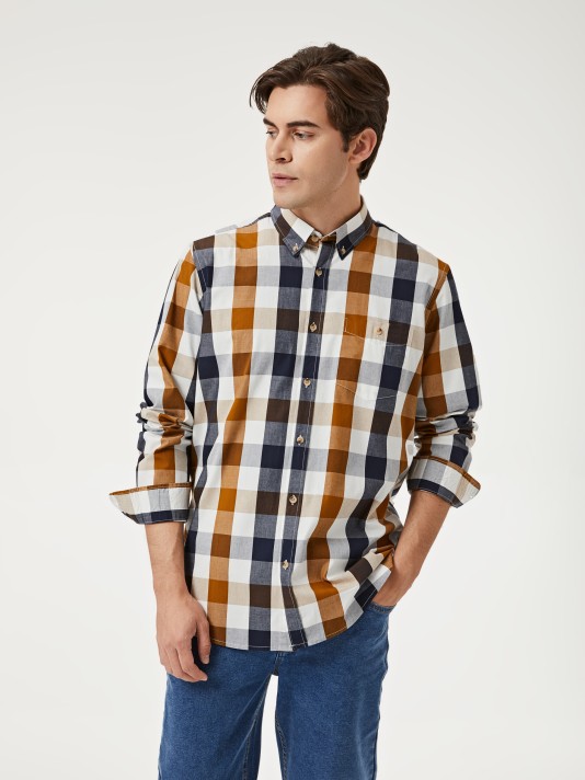 Camisa xadrez 100% algodo