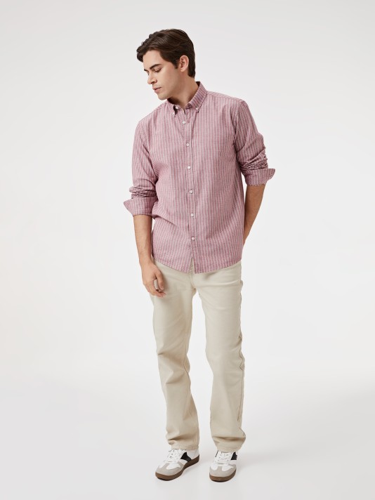 Camisa com riscas regular fit Camisa com riscas regular fit