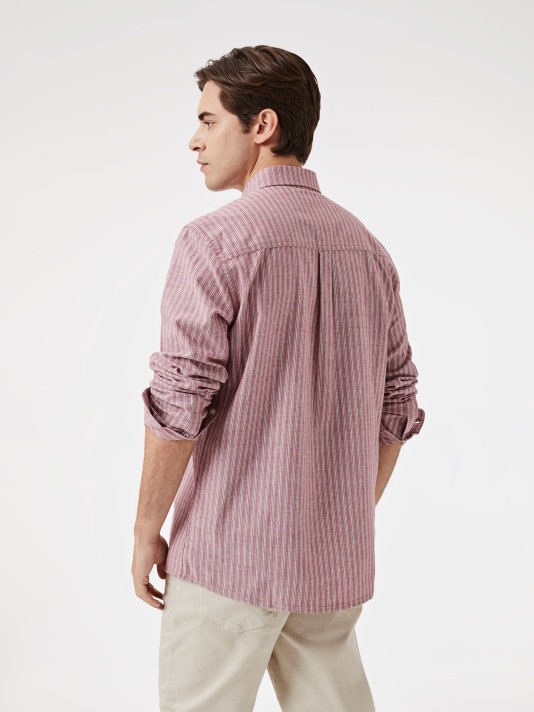 Camisa com riscas regular fit Camisa com riscas regular fit