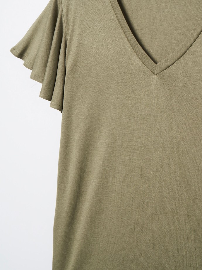 T-Shirt com folho nas mangas