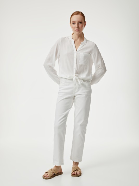 Camisa com gola mandarim Camisa com gola mandarim