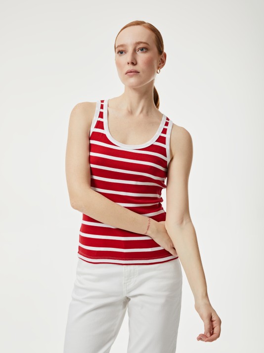 Top riscas em algodão Top riscas em algodão