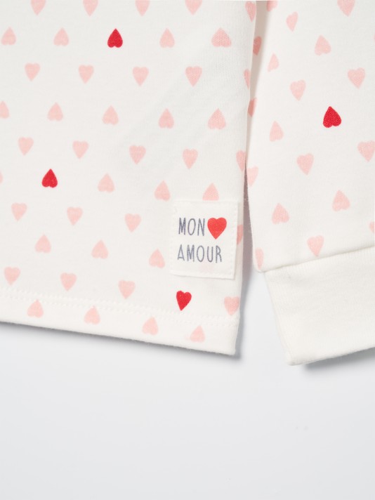 Pijama longo com corações Pijama longo com corações