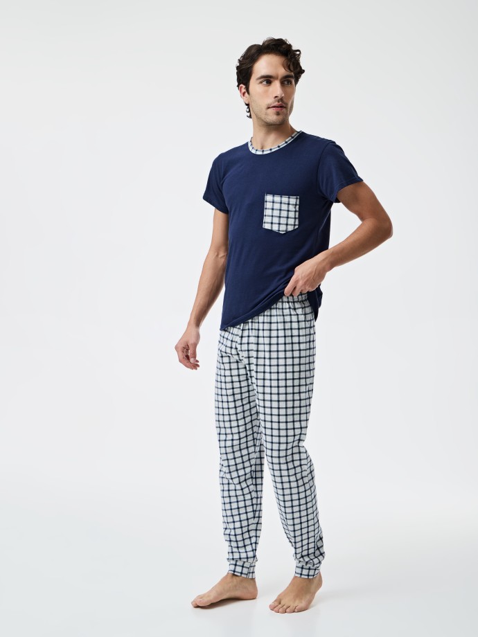 Pijama longo xadrez