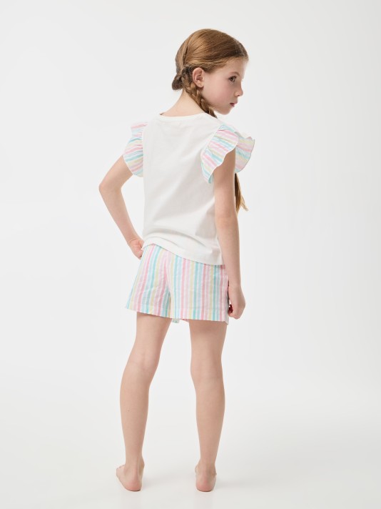Pijama curto com riscas Pijama curto com riscas