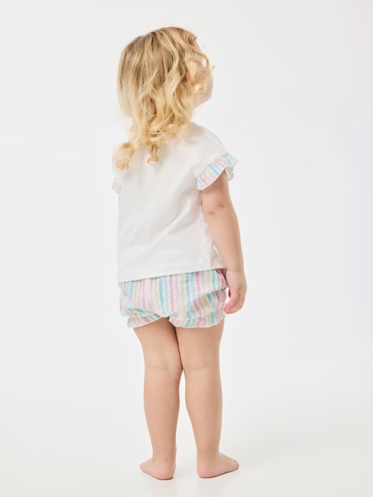 Pijama curto com riscas Pijama curto com riscas