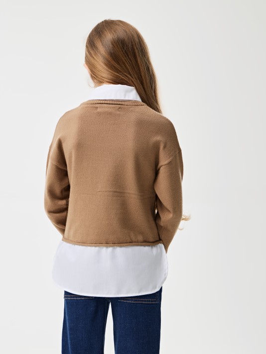 Camisola com camisa incorporada Camisola com camisa incorporada