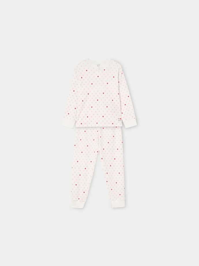Pijama longo com coraes
