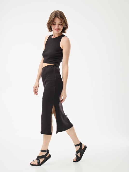 Saia midi 100% algodão Saia midi 100% algodão