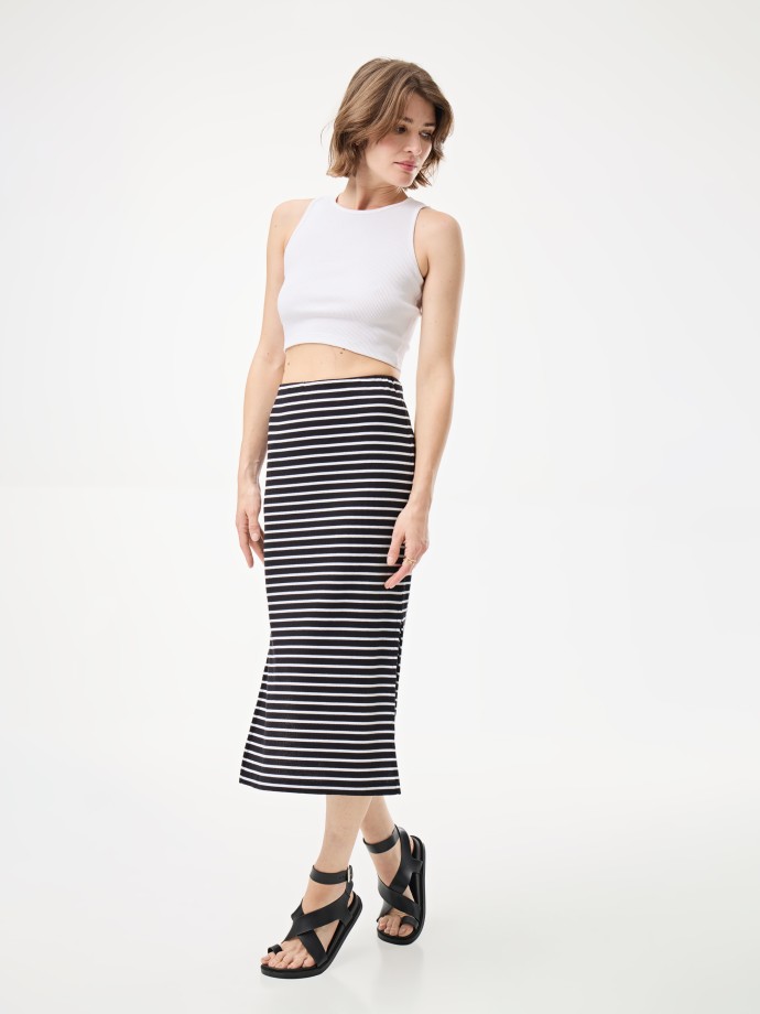 Saia midi 100% algodo