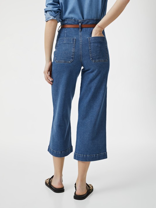 Calças de ganga wide crop Calças de ganga wide crop