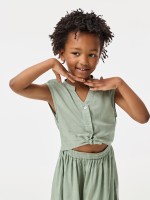 Vestido curto com botes