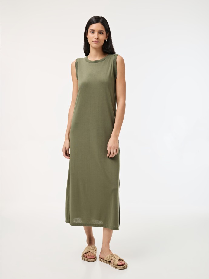 Vestido longo sem mangas