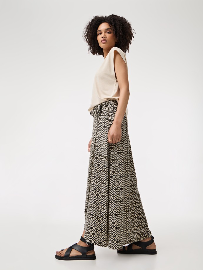 Saia midi estampada