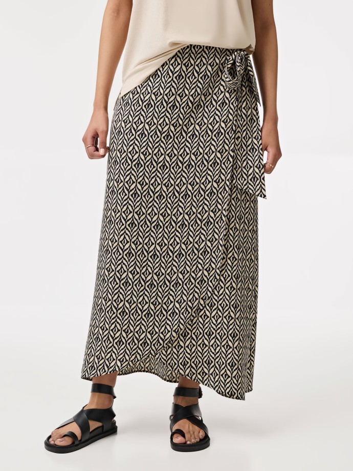 Saia midi estampada