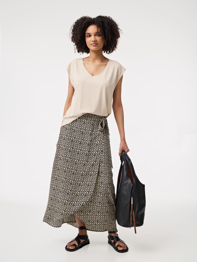 Saia midi estampada