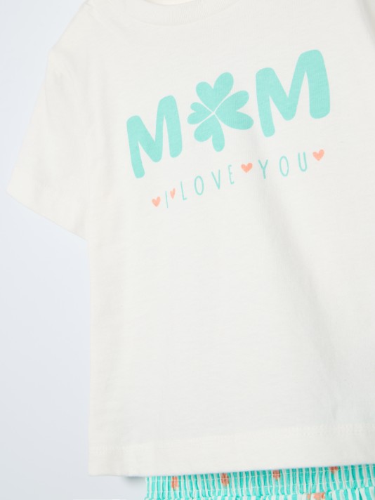 Pijama curto "MOM I LOVE YOU” Pijama curto "MOM I LOVE YOU”
