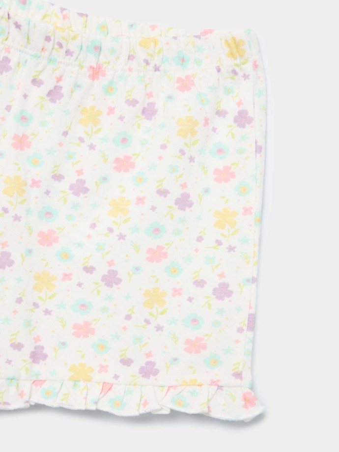 Pijama curto com flores