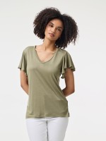 T-Shirt com folho nas mangas