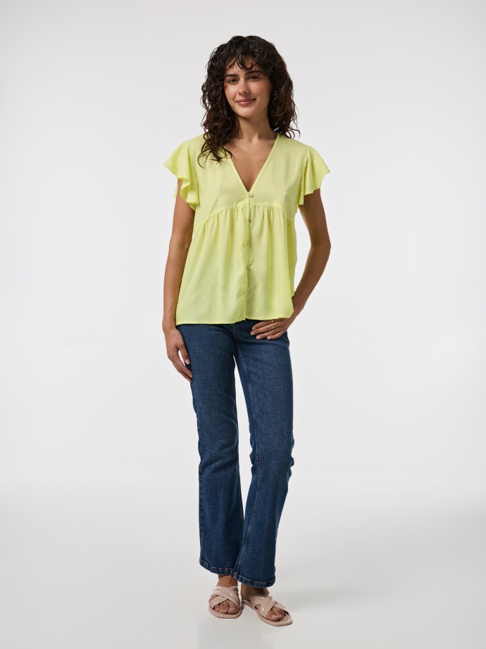 Blusa com folhos