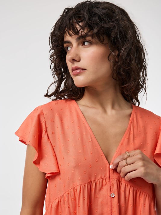 Blusa com folhos Blusa com folhos