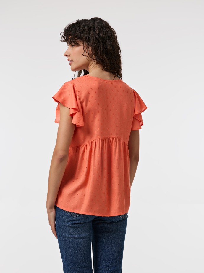 Blusa com folhos