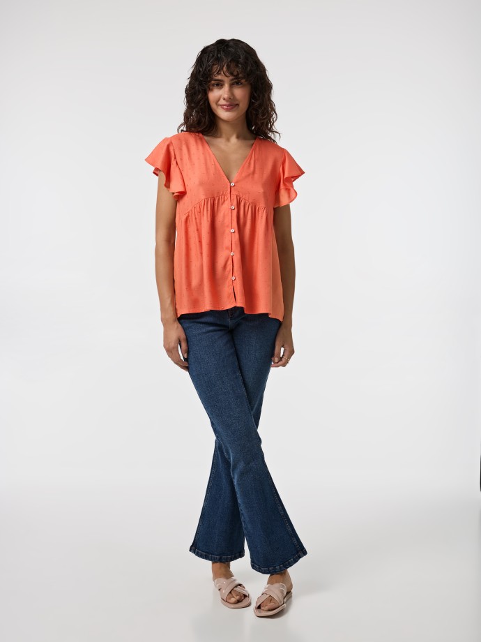 Blusa com folhos
