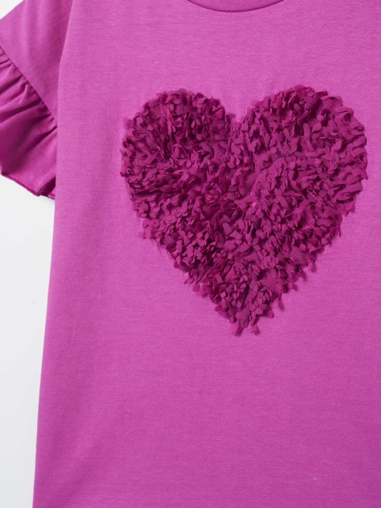 T-Shirt com folhos T-Shirt com folhos